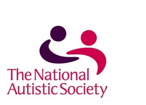 [Image description] A heavily stylised symbol of two figures reaching out to each other, with text reading “The National Autistic Society” 